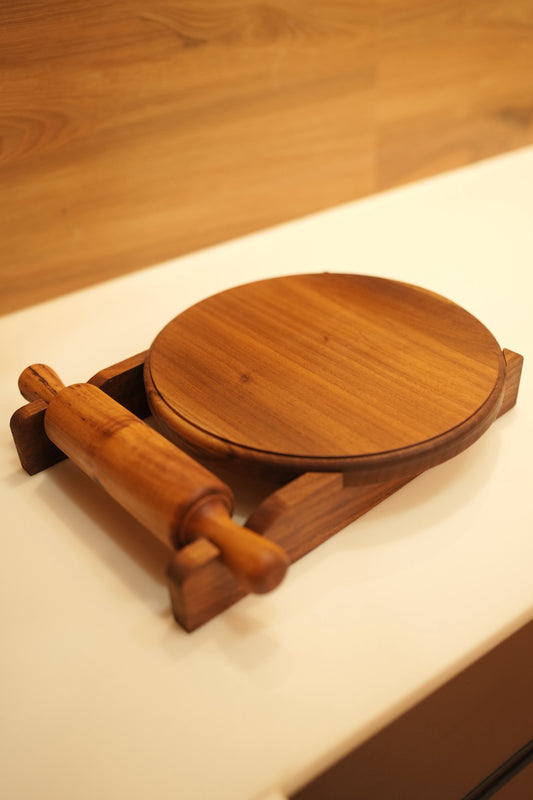 Teak Wood Chapathi Maker with Stand