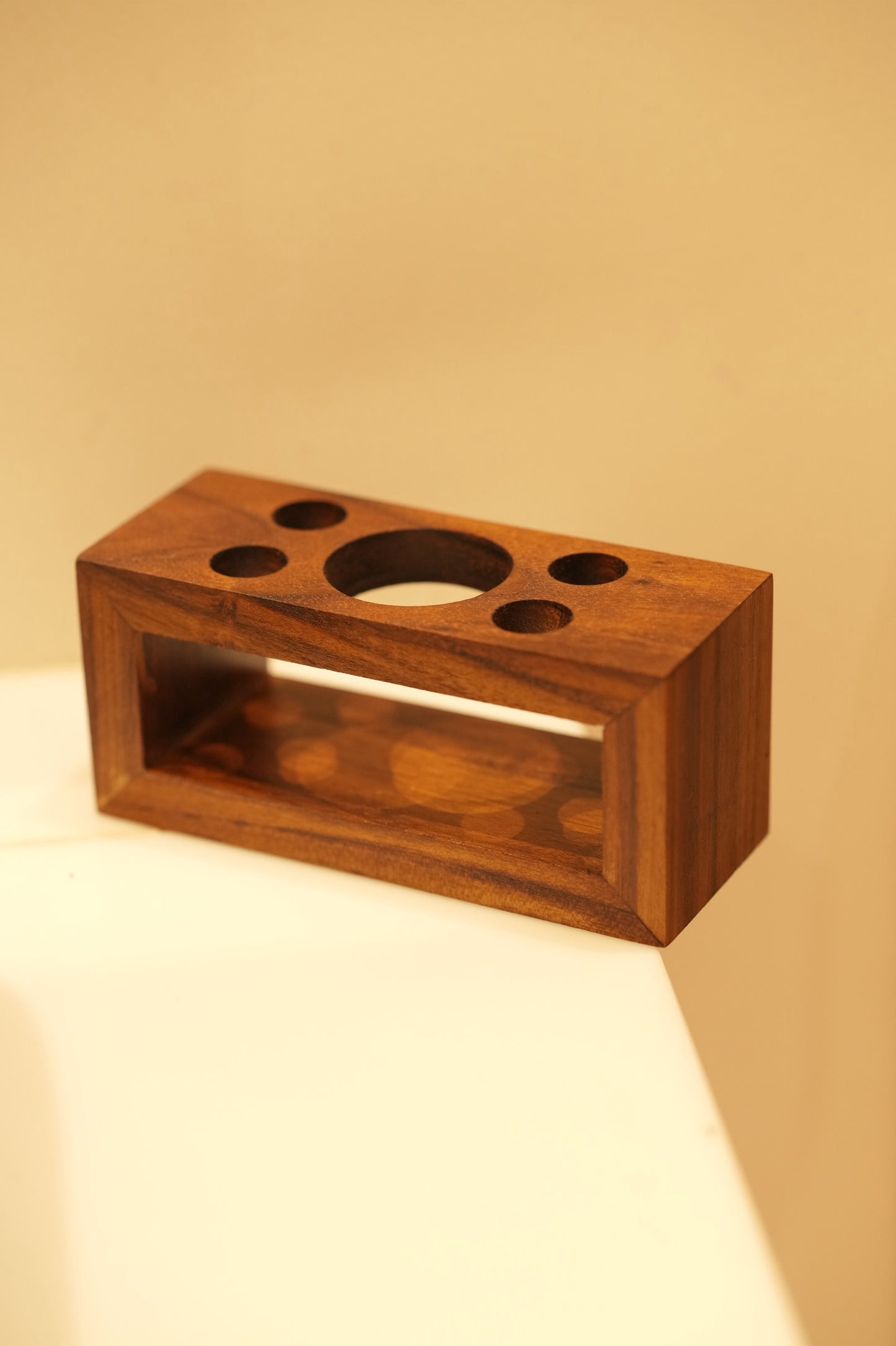 Wooden Toothbrush & Paste Holder – 4 Brush Slots